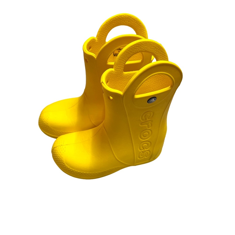 CROCS Kids Bright Yellow Rain Boots - Picture 6 of 8